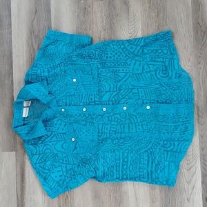 Chico's Sheer Blouse - Sz 2 - Turqoiuse